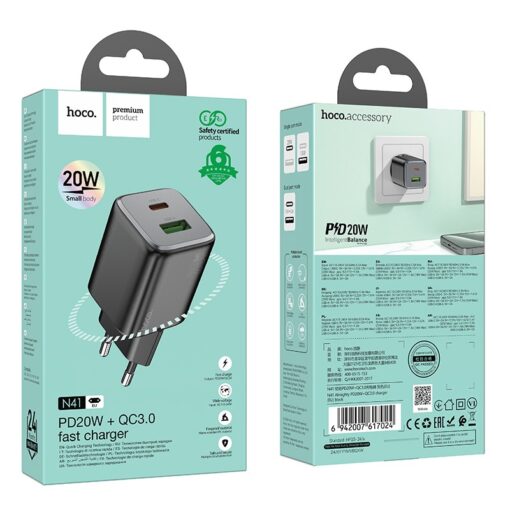 Laadija Hoco N41 20W GaN USB-A/USB-C must - Image 4