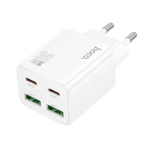 Laadija Hoco N56 30W GaN 2xUSB-C/2xUSB-A valge