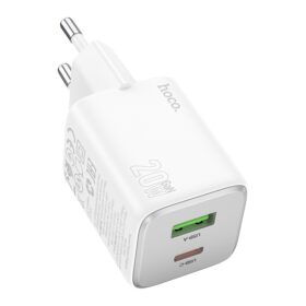 Laadija Hoco N41 20W GaN USB-A/USB-C valge