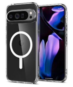 Kaitseümbris Ultra Hybrid (MagFit), Google Pixel 9 Pro XL, läbipaistev valge MagSafe ringiga, Spigen