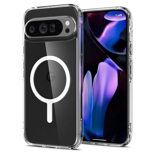 Kaitseümbris Ultra Hybrid (MagFit), Google Pixel 9 Pro XL, läbipaistev valge MagSafe ringiga, Spigen