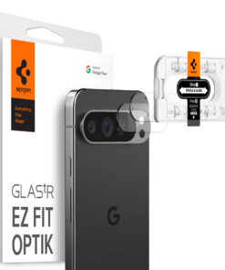 Tagakaamerate kaitseklaas EZ Fit Optik, Google Pixel 9 Pro, komplektis 2tk, läbipaistev, Spigen