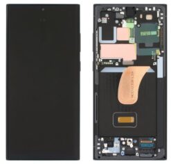 LCD screen Samsung S918 S23 Ultra 5G with touch screen and frame Graphite/Red original (service pack)