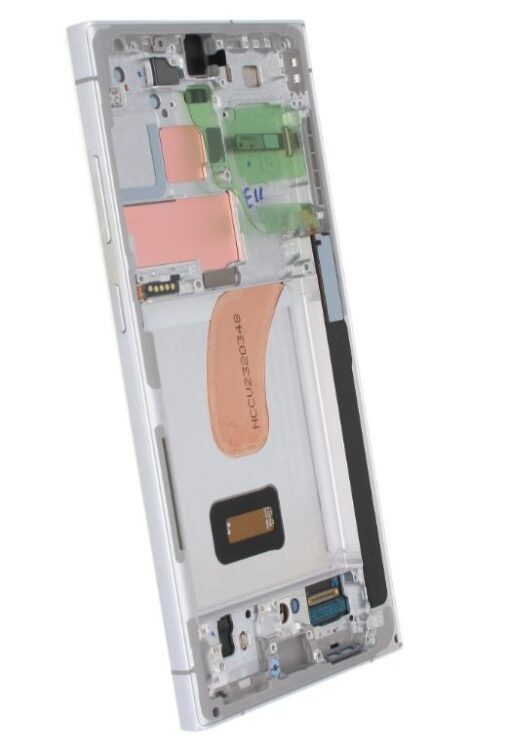 LCD screen Samsung S918 S23 Ultra 5G with touch screen and frame Sky Blue/Lime original (service pack)