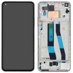 LCD screen Xiaomi 11 Lite 5G NE with touch screen with frame Silver/White original (service pack)