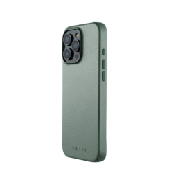 Kaitseümbris Apple iPhone 16 Pro Max, suitsuroheline, MagSafe, naturaalsest nahast, Mujjo