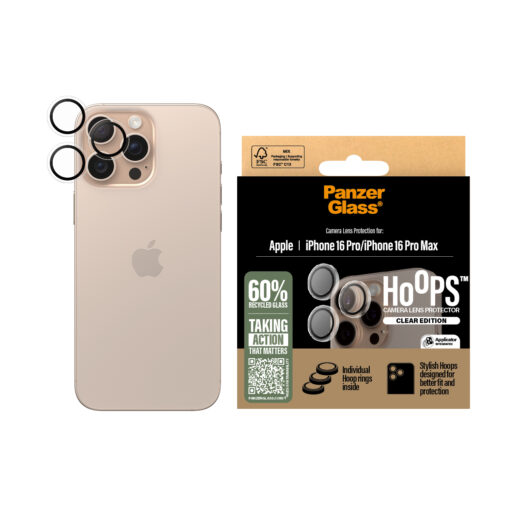 Tagakaamerate kaitseklaasid Hoops, Apple iPhone 16 Pro / 16 Pro Max, läbipaistev, PanzerGlass - Image 2