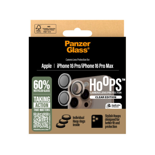 Tagakaamerate kaitseklaasid Hoops, Apple iPhone 16 Pro / 16 Pro Max, läbipaistev, PanzerGlass - Image 3