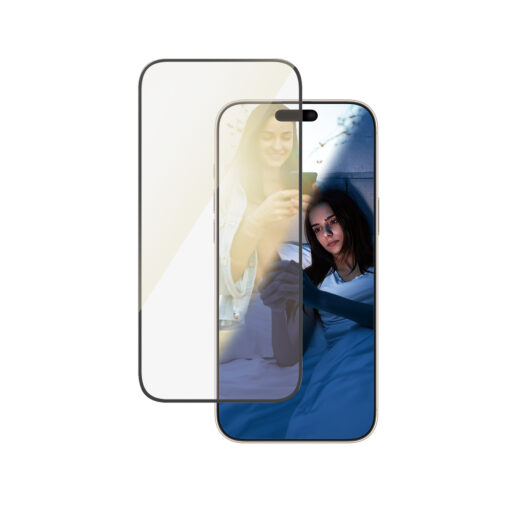 Kaitseklaas silmasõbralik Apple iPhone 16 Pro Max, peegeldumise ja sinise valguse vastane, Ultra-Wide Fit, PanzerGlass