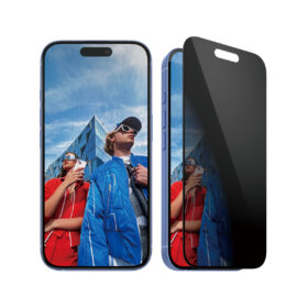 Kaitseklaas privaatsusfiltriga Apple iPhone 16 / iPhone 15, musta äärega, Ultra-Wide Fit, PanzerGlass