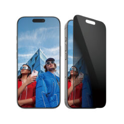 Kaitseklaas privaatsusfiltriga Apple iPhone 16 Pro, musta äärega, Ultra-Wide Fit, PanzerGlass