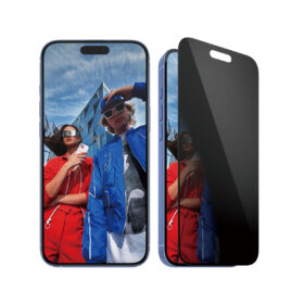 Kaitseklaas privaatsusfiltriga Apple iPhone 16 Plus, musta äärega, Ultra-Wide Fit, PanzerGlass
