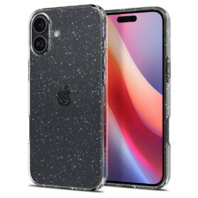 Kaitseümbris Liquid Crystal Glitter, Apple iPhone 16, läbipaistev sädelusega, Spigen