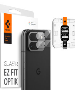 Tagakaamerate kaitseklaas Optik EZ Fit, Google Pixel 9 Pro Fold, komplektis 2tk, läbipaistev, Spigen