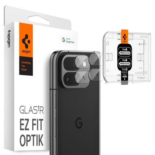 Tagakaamerate kaitseklaas Optik EZ Fit, Google Pixel 9 Pro Fold, komplektis 2tk, läbipaistev, Spigen
