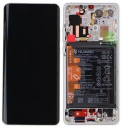LCD screen Huawei P30 PRO with touch screen and frame and battery Silver Frost original (used Grade A)