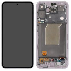 LCD screen Samsung A556 A55 5G with touch screen and frame Awesome Lilac original (service pack)