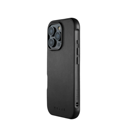 Kaitseümbris Shield Case, Apple iPhone 16 Pro, must, MagSafe, naturaalsest nahast tagaküljega, Mujjo