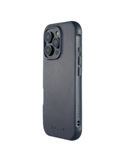 Kaitseümbris Shield Case, Apple iPhone 16 Pro, sinakashall, MagSafe, naturaalsest nahast tagaküljega, Mujjo