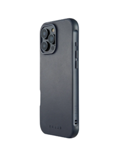 Kaitseümbris Shield Case, Apple iPhone 16 Pro Max, sinakashall, MagSafe, naturaalsest nahast tagaküljega, Mujjo