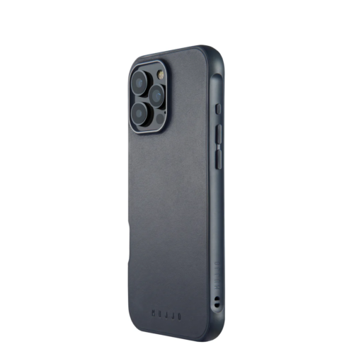 Kaitseümbris Shield Case, Apple iPhone 16 Pro Max, sinakashall, MagSafe, naturaalsest nahast tagaküljega, Mujjo