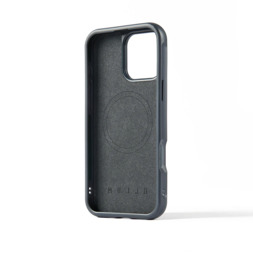 Kaitseümbris Shield Case, Apple iPhone 16 Pro Max, sinakashall, MagSafe, naturaalsest nahast tagaküljega, Mujjo - Image 2