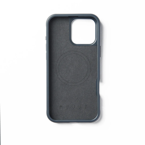 Kaitseümbris Shield Case, Apple iPhone 16 Pro Max, sinakashall, MagSafe, naturaalsest nahast tagaküljega, Mujjo - Image 5