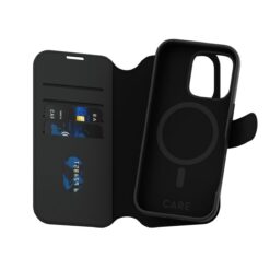 Kaitseümbris kaanega Tango 2-in-1 MagSafe, Apple iPhone 16 Pro, must, CARE by PanzerGlass