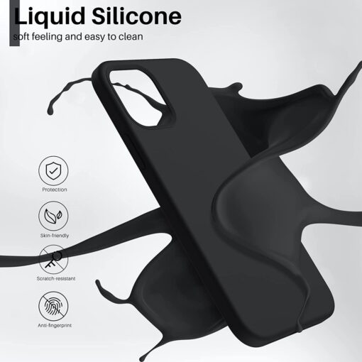 Telefoniümbris Liquid Silicone 1.5mm Apple iPhone 12 Pro Max must - Image 2