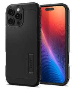 Kaitseümbris Tough Armor T (MagFit + Camera Control), Apple iPhone 16 Pro Max, must, tugijalaga, MagSafe, kaamera nupuga, Spigen