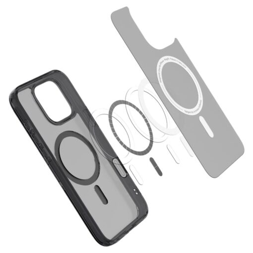 Kaitseümbris Ultra Hybrid T (MagFit + Camera Control), Apple iPhone 16 Pro Max, tume läbipaistev tumehalli MagSafe ringiga, kaamera nupuga, Spigen - Image 4