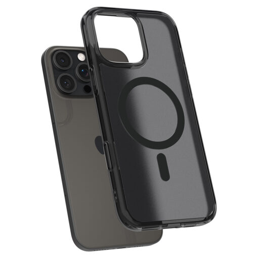 Kaitseümbris Ultra Hybrid T (MagFit + Camera Control), Apple iPhone 16 Pro, tume läbipaistev tumehalli MagSafe ringiga, kaamera nupuga, Spigen - Image 7