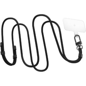 Kaelapael Crossbody Strap + kinnitusaas telefoniümbrisele, must, Spigen