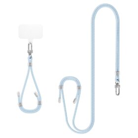 Kaelapael Crossbody Strap + käepael + kinnitusaas telefoniümbrisele, helesinine, Spigen
