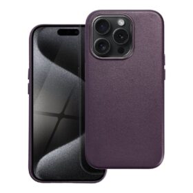 Case Leather Mag Cover (MagSafe) for iPhone 15 Pro purple
