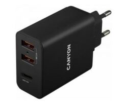 Charger CANYON H-08 (2xUSB; 1xUSB-C 30W) black