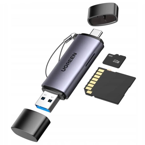 Mälukaardilugeja Ugreen CM185 USB-A 3.0/USB-C 3.1 to TF/SD (50706) hall - Image 2