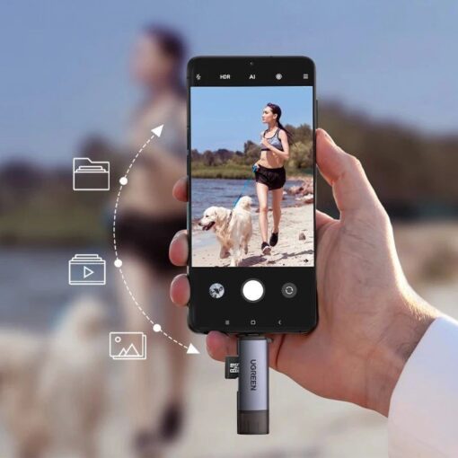 Mälukaardilugeja Ugreen CM185 USB-A 3.0/USB-C 3.1 to TF/SD (50706) hall - Image 3