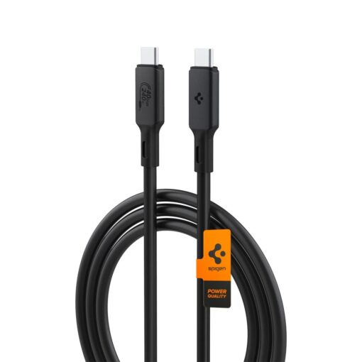 USB-kaabel ArcWire 240W, USB-C otsik <-> USB-C otsik, 1.2m, must, USB4 Gen3 40Gbps/USB-C PD3.1, PB2203, Spigen
