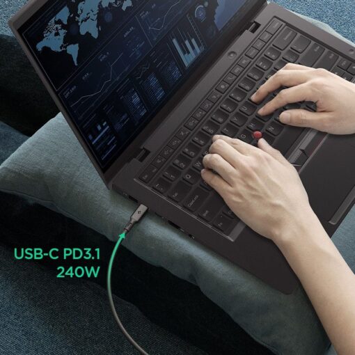 USB-kaabel ArcWire 240W, USB-C otsik <-> USB-C otsik, 1.2m, must, USB4 Gen3 40Gbps/USB-C PD3.1, PB2203, Spigen - Image 4