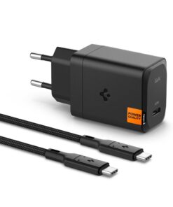 Toalaadija ArcStation Pro 65W (adapter USB-C + punutud USB-C kaabel 2m), must, GaN 651, PE2201EU, Spigen