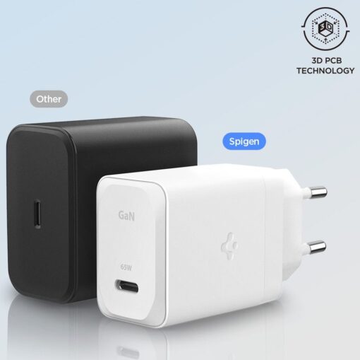 Toalaadija ArcStation Pro 65W (adapter USB-C + punutud USB-C kaabel 2m), must, GaN 651, PE2201EU, Spigen - Image 6
