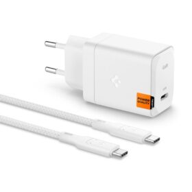 Toalaadija ArcStation Pro 65W (adapter USB-C + punutud USB-C kaabel 2m), valge, GaN 651, PE2201EU, Spigen