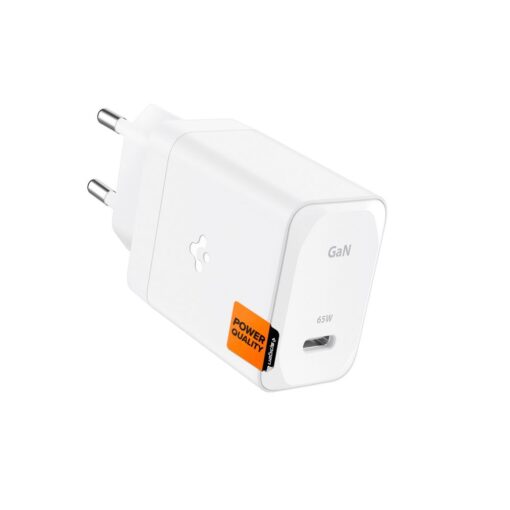 Toalaadija ArcStation Pro 65W (adapter USB-C + punutud USB-C kaabel 2m), valge, GaN 651, PE2201EU, Spigen - Image 2