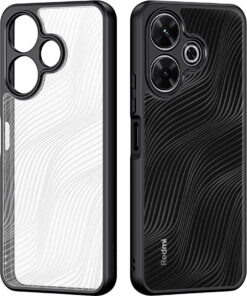 Kaitseümbris Aimo, Xiaomi Redmi 13 / Redmi 13 5G / Poco M6 4G, läbipaistev musta äärega, Dux Ducis