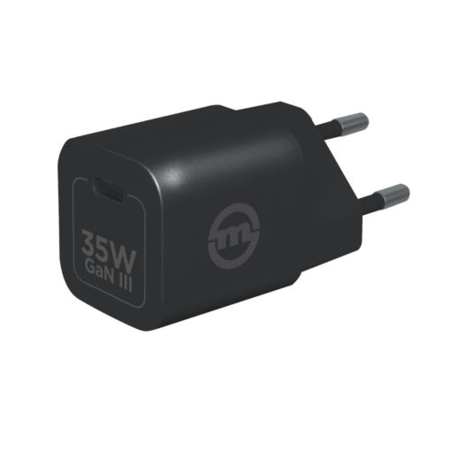 Toalaadija adapter USB-C juhtmele 35W GaN III, must, PD 3.0 kiirlaadimine, Mobile Origin