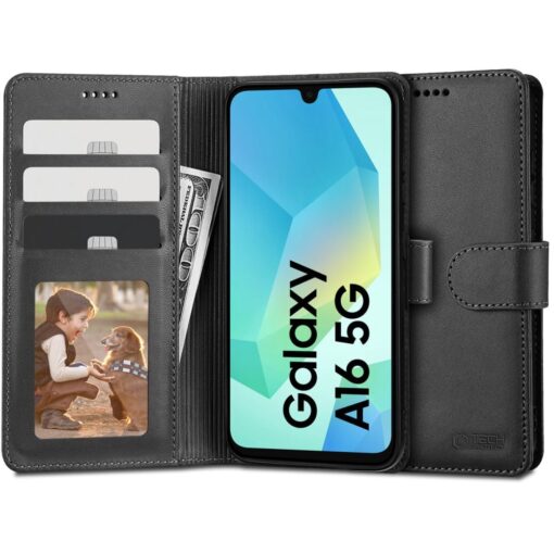 Kaitseümbris kaanega Wallet, Samsung Galaxy A16 / A16 5G, must, Tech-Protect