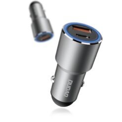 Car charger Dudao (R4PQ) (1xUSB-C; 1xUSB; 22,5W) grey