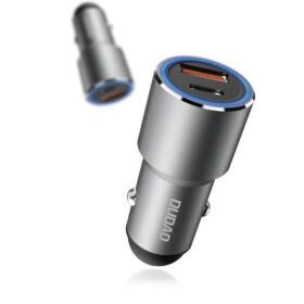 Car charger Dudao (R4PQ) (1xUSB-C; 1xUSB; 22,5W) grey