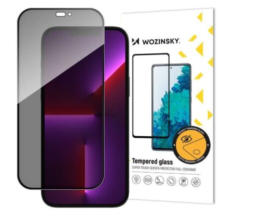 Screen protection glass "Wozinsky Privacy 5D Full Glue" Samsung S936 S25+ case-friendly Anti Spy